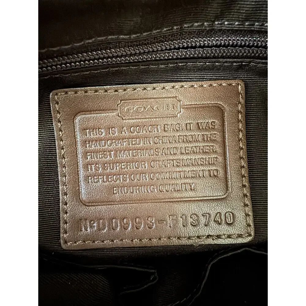Coach Soho F13740 Signature Pleated Hobo Shoulder Bag Brown Jacquard Y2K